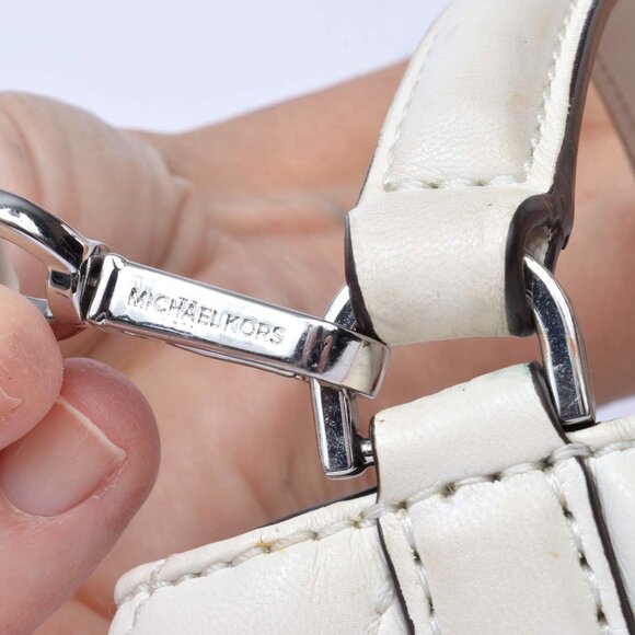 Michael Kors Suri Small White Bucket Crossbody Bag - Picture 16 of 17